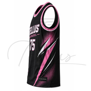 Maillots de basketball personnalisés en polyester respirant à séchage rapide, sans manches, en maille, avec impression par transfert thermique, grandes tailles, dernière collection, vente flash - Product Image 2