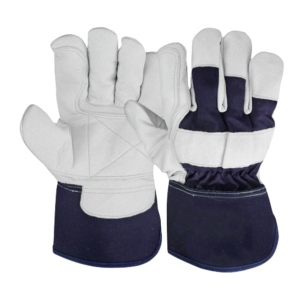 Gants en cuir de chèvre robustes anti-vibrations, doublure en coton, texture lisse, protection industrielle des mains, manchette de sécurité - Product Image 3