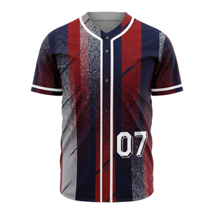 New Baseball Jersey Men's Red Geometric Print Sublimated 100% <b>Polyester</b> Short Sleeve Breathable Regular Fit Adult All Seasons - Product Image 5