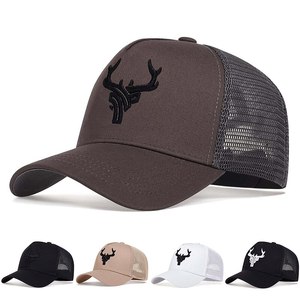 Gorra Trucker para Hombre con Bordado de Asta de Ciervo, Gorra de Béisbol Transpirable con Malla Trasera para Caza al Aire Libre, Visera Snapback de Verano - Product Image 1