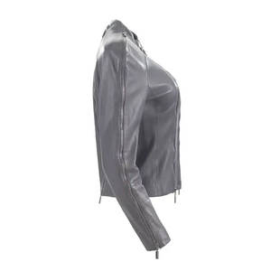 Chaquetas de cuero para mujer al por mayor, producto de moda más vendido, chaqueta de cuero elegante para mujer en color sólido - Product Image 3