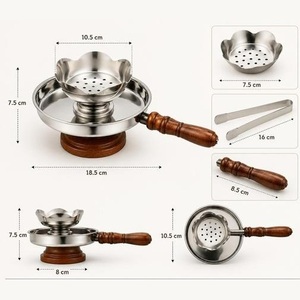 Kraft World Edelstahl Handgefertigter Organischer Umweltfreundlicher Hochwertiger Räucherstäbchenhalter Sandelholz-Griff Aromadiffusor - Product Image 1