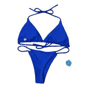 Conjunto de bikini tanga para mujer con lazo lateral, traje de baño de dos piezas con tirantes ajustables, ropa de baño de verano - Product Image 5