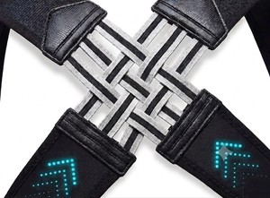 Soutien dorsal élastique réglable noir avec sangles en X et fermeture auto-agrippante – Support de posture professionnel portable - Product Image 5