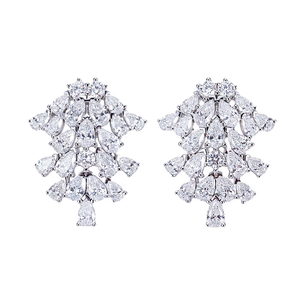 Pendientes de Diamantes de Oro Blanco de Lujo para Mujer, Corte Pera, Color D, Certificados por GIA, Joyería de Boda - Product Image 1