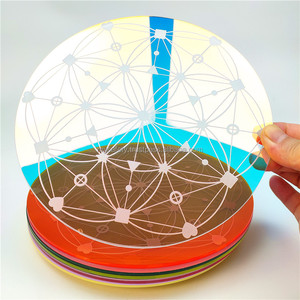 Base de centre de table en acrylique personnalisable, artisanat spirituel holographique, Art Déco, décoration d'intérieur, Géométrie Sacrée, Méditale - Product Image 6