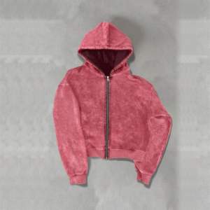 Sweat-shirts oversize délavés à l'acide pour hommes, à fermeture éclair, double capuche, style vintage, épaules tombantes, manches longues - Product Image 1