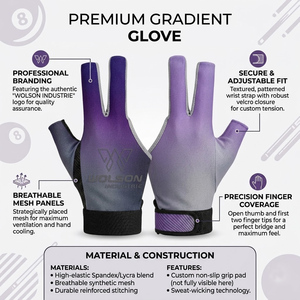 Guantes Profesionales para Billar y Snooker, Transpirables, de Secado Rápido, de Tres Dedos, de Alta Calidad, con Tiza Portátil - Product Image 6
