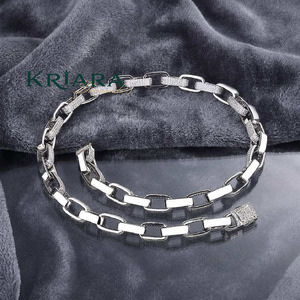 S925 Silver 18k Gold Plated Hiphop Figaro <b>Chain</b> Necklace with Round Brilliant Cut Lab Grown Diamonds Wedding Luxury Unisex - Product Image 5