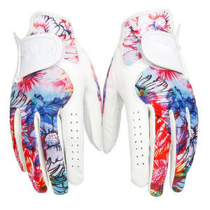 Gants de golf personnalisés, impression couleur sur le dos, cuir PU, paume en cuir Cabretta, sublimation, protection UV, respirants, antidérapants - Product Image 1