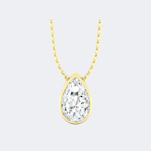 Collier solitaire en diamant taille poire serti clos de 1,00 carat total - Product Image 1