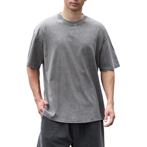 T-shirt Homme Oversize Délavé à l'Acide 100% Coton Impression Logo Personnalisé Coupe Slim Coupe Décontractée T-shirt Homme Oversize Délavé à l'Acide Personnalisé - Product Image 6