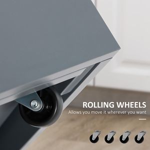 Carrello Multiuso Grigio Scuro con Tre Cassetti, Isola da Cucina con Soluzione di Stoccaggio Pratica per la Tua Cucina - Product Image 6