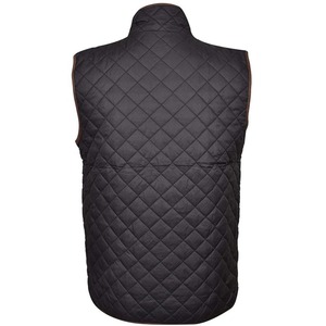 Chaleco acolchado grueso personalizado para hombre, cuello alto, transpirable, con bolsillos laterales, cierre de cremallera, color sólido, para exteriores - Product Image 6
