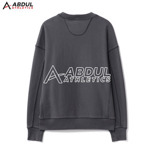 เสื้อสเวตเชิ้ตผู้ชายคลาสสิก ผ้าคอตตอนผสม แขนเสื้อลายทาง คอกลม เหมาะสำหรับเล่นกีฬาและสวมใส่ลำลอง - Product Image 2
