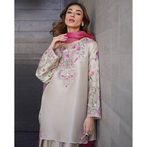 Hermoso Salwar Kameez de Algodón para Fiestas, Talla XL, Top y Pantalón con Dupatta, Elegante Ropa de Fiesta - Product Image 5