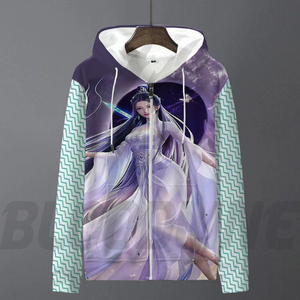 เสื้อฮู้ดซิปอนิเมะลายตัวการ์ตูนสีขาวชมพู ผ้าถักเนื้อนุ่มใส่สบายทรงปกติ ยูนิเซ็กส์ 100% ผ้าฝ้าย สไตล์ฮิปฮอป เหมาะสำหรับฤดูหนาว - Product Image 5