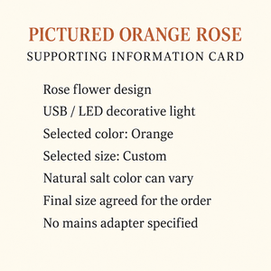 Lampe de table LED USB en forme de rose en sel de l'Himalaya, fabriquée à la main, orange, Pakistan IP-U-26-08-086 - Product Image 4