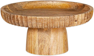 Support à gâteau en bois naturel, présentoir à dessert rustique - Product Image 2