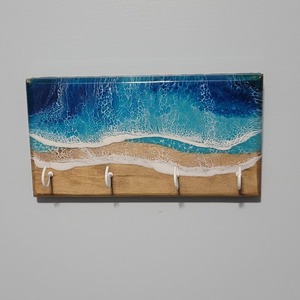 Ocean Inspired Wooden <b>Wall</b> <b>Hook</b> <b>Key</b> Holder For Home Decor And Gift Use Multi Purpose Organizer For <b>Keys</b> And Small Items - Product Image 5