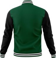 Blouson universitaire avec poche de chargement solaire intégrée pour batterie externe, corps en laine, manches en cuir, manteau à énergie renouvelable