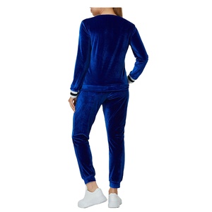 Acheter logo personnalisé velours 100% coton survêtement femmes Jogging costume Gym portant survêtement pour les femmes disponibles dans toutes les couleurs2026 - Product Image 2
