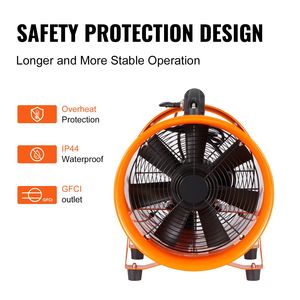 Ventilatore Cilindrico Portatile da 12 Pollici, Tubo Flessibile da 5 Metri, Soffiatore Industriale Potente da 585W, Ventilatore ad Alte Prestazioni per Officina - Product Image 4