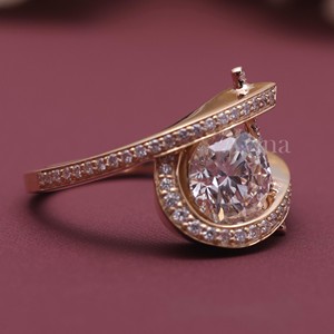 Anillo Abierto con Diamante Cultivado en Laboratorio Certificado por IGI, Oro de 9K, Corte Redondo, Anillo de Diamantes para Mujer - Product Image 6