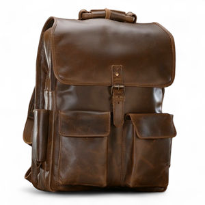 Sac à dos en cuir véritable pour voyage et usage quotidien, sac à dos en cuir pour homme et femme, style décontracté, sac à dos en cuir de qualité supérieure - Product Image 1