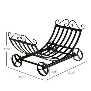 Porte-bûches classique en fer avec roues pour le stockage du bois de chauffage, forme rectangulaire, finition thermolaquée - Product Image 2