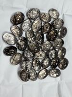 Vente en gros de pierres précieuses BU GEMS, rutile noir naturel, taille ovale, cabochon, provenant des mines du Sri Lanka, 5-12 carats, pour la fabrication de bijoux