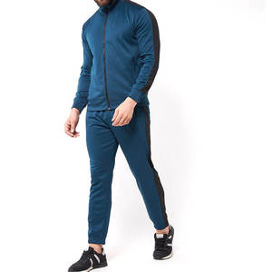 Ensemble de survêtement pour homme à fermeture éclair intégrale, couleur unie, ensemble de jogging deux pièces, vêtements de sport, tenue de sport pour la salle de gym - Product Image 1