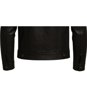 Men's Premium Anti-Bacterial <b>Leather</b> <b>Jacket</b> with Stand Collar Zipper Closure Fleece Lining Front Pocket-Winter <b>Long</b> Regular Fit - Product Image 3