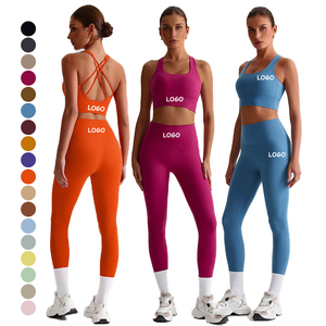 Conjunto Deportivo de Yoga de Lujo de 5 Piezas para Mujer, Sujetador Deportivo Cruzado + Chaqueta Deportiva con Pantalones Cortos de Gimnasio + Leggings de Yoga - Product Image 3