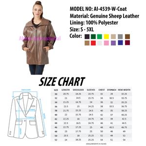 Best Quality <b>Women's</b> Long Casual Sheep Leather <b>Coat</b> Customized Design <b>Waterproof</b> Polyester Silk <b>Plus</b> <b>Size</b> ODM Supply - Product Image 6
