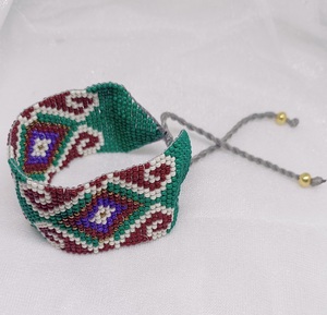 Multi Coloured Bead Handmade <b>Bracelet</b> <b>for</b> Girls Closely Knitted Intricate Design <b>Beaded</b> Ladies <b>Bracelet</b> - Product Image 2
