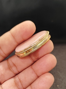 UDGEMS Natural Pink <b>Opal</b> Brass Groove <b>Pendant</b> | Handmade Bezel Setting Gemstone <b>Pendant</b> | Vintage Style Women's IGI Certified - Product Image 5