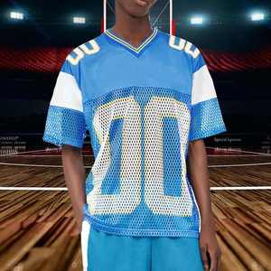 Custom Printed <b>Short</b> Sleeve American Football Jersey <b>Mesh</b> Polyester Streetwear with Moisture-Wicking & Breathable Features - Product Image 3