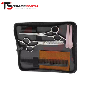 Ensemble de ciseaux et peignes de coiffure en acier inoxydable, ciseaux courbes, peigne de finition, outils de coupe pour <span class=keywords><strong>barbier</strong></span>, outils professionnels - Product Image 2