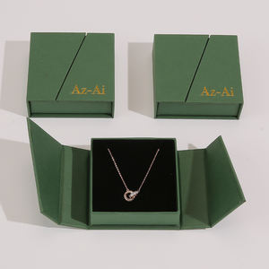 Customized Logo Luxury Double Expand <b>Ring</b> Cardboard Jewelry Box <b>Magnetic</b> Closure for Necklace Earring High Quality Gift Storage - Product Image 1