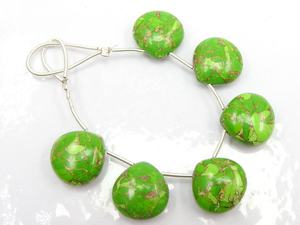 Cobre verde turquesa en forma de corazón en forma de lágrima 12X12MM cuentas de piedra pulida suave par combinado para la fabricación de joyas al por mayor - Product Image 3