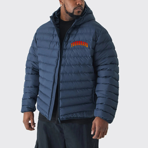 Blouson long matelassé à capuche pour homme de qualité supérieure, style streetwear tendance, rembourré en coton, chaud, style hip-hop - Product Image 1