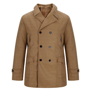 Abrigo de Lana para Hombre, Cálido, para Invierno, Estilo Trench, Color Sólido, Ecológico, de Secado Rápido, Transpirable, con Cuello Camisero, Elegante - Product Image 1