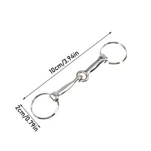 พวงกุญแจรูปบิตม้าแบบเชื่อมต่อเดี่ยว พวงกุญแจรูปบิตม้าแบบ Snaffle Bits พวงกุญแจรูปบิตม้าแบบ Snaffle Bits แบบมีช่องว่าง พวงกุญแจโลหะผสมรูปบิตม้า - Product Image 1