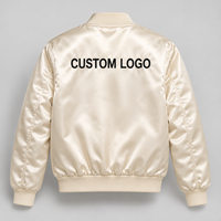 Jaket Bomber Varsity Satin Kasual Pria Jaket Olahraga Kancing Depan Desain Kustom Jaket Baseball Kampus Untuk Pria
