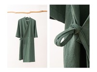 Vente directe usine OEM – Kimono élégant à la taille, grande taille, motif uni, coton et lin, fermeture à cordon, unisexe, haut de gamme, pour club
