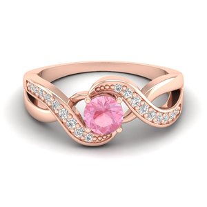 Bague REYES personnalisée en or massif 14 carats avec pierre précieuse Morganite rose, certifiée GRA, bague de fiançailles solitaire en Moissanite, bijoux fins - Product Image 5