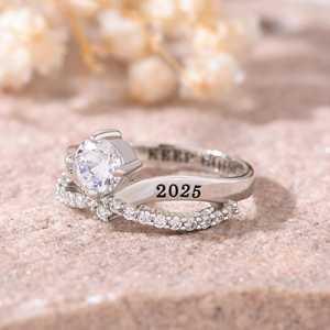 Anillo de Graduación Universitario Personalizado BOJ School Ring 056, Anillo de Colegio Secundario para Ella, con Piedra de Nacimiento, Plata 925, ¡Oferta! - Product Image 3