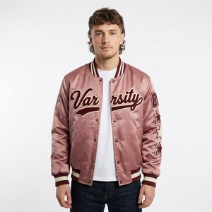 Veste universitaire en satin personnalisée avec patch brodé, style baseball, graphique universitaire, unisexe, coupe-vent, respirante, streetwear - Product Image 3
