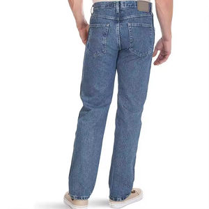 กางเกงยีนส์ทรงตรงเอวกลางสไตล์วินเทจสำหรับผู้ชายรุ่นใหม่ล่าสุด ทรงเข้ารูป ย้อมสีแบบย้อมเส้นด้าย - Product Image 2